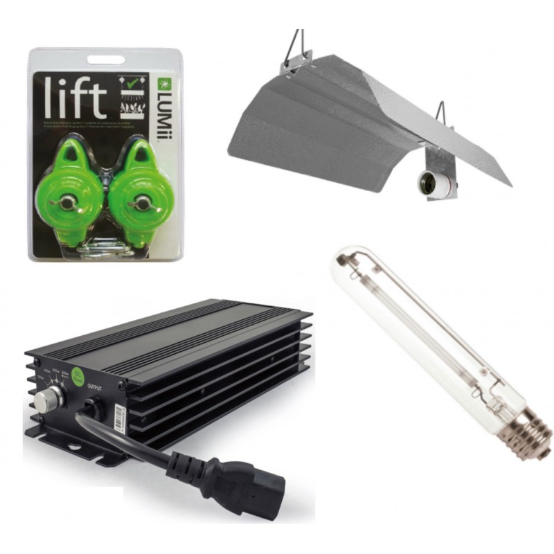 Lumii Black Digital Dimmable 600w HPS Hydroponic Grow Light Kit 